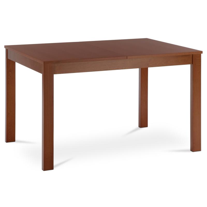 Jídelní stůl rozkládací 120+30x80x74 cm, deska MDF, dýha, nohy masiv, tm. třešeň 1