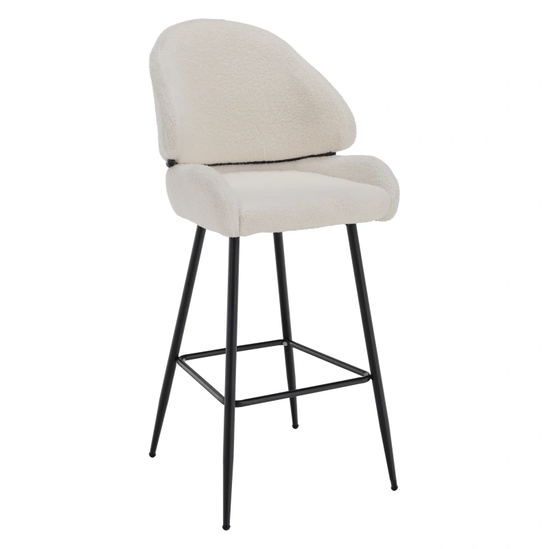 Barová židle, bílá/černá, SANAKO TYP 2