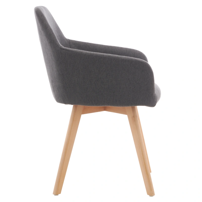 Dizajnové kreslo, tmavosivá/buk, CLORIN 2 NEW 9