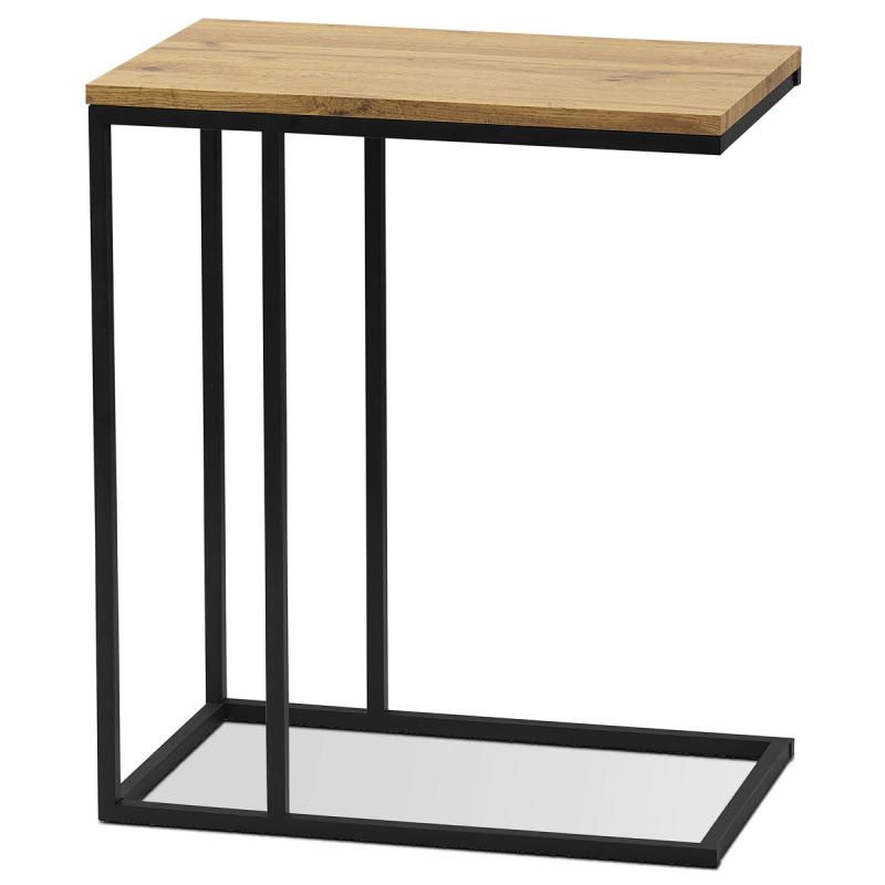 Odkladací stolík AF-3006 OAK doska MDF, dekor divokého duba, čierny kov