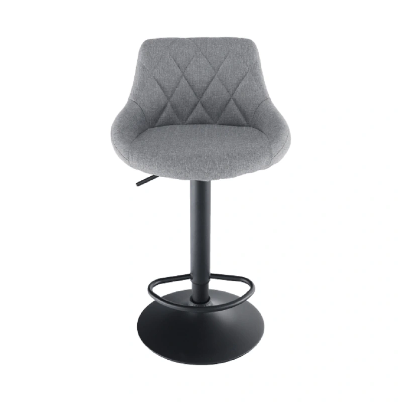 Barová stolička, látka sivá/čierna, TERKAN 16