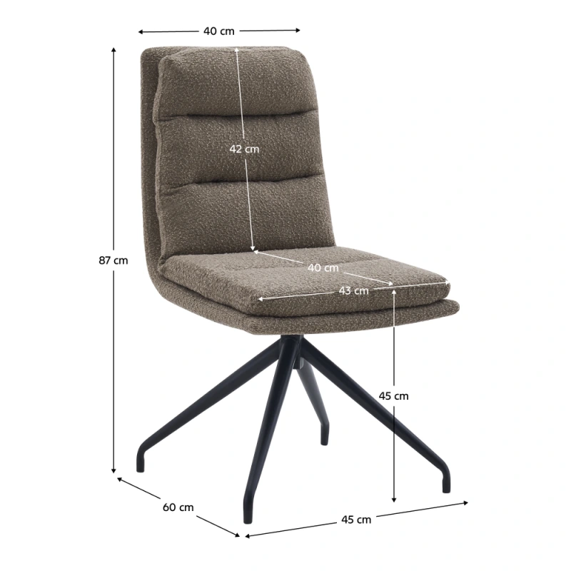 Otočná stolička, béžová/čierna, LINA 2