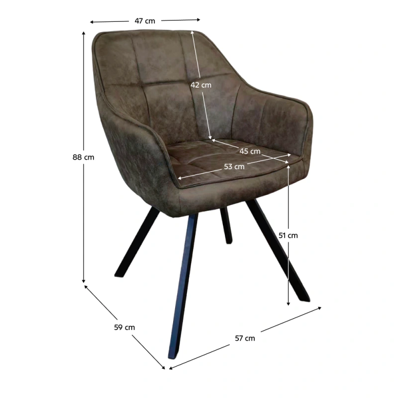 Otočné jedálenské kreslo, zelená látka s efektom brúsenej kože, SAMANTA 8