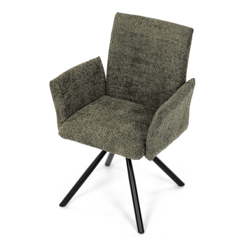 Jídelní židle, zelená, látka bouclé, DCH-W1117 GRN2 13