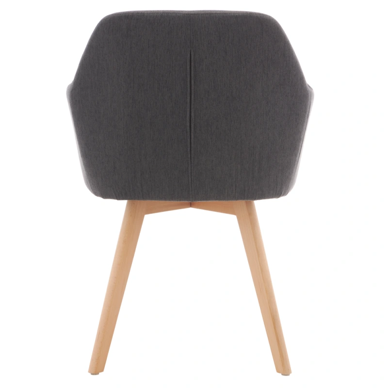 Dizajnové kreslo, tmavosivá/buk, CLORIN 2 NEW 1