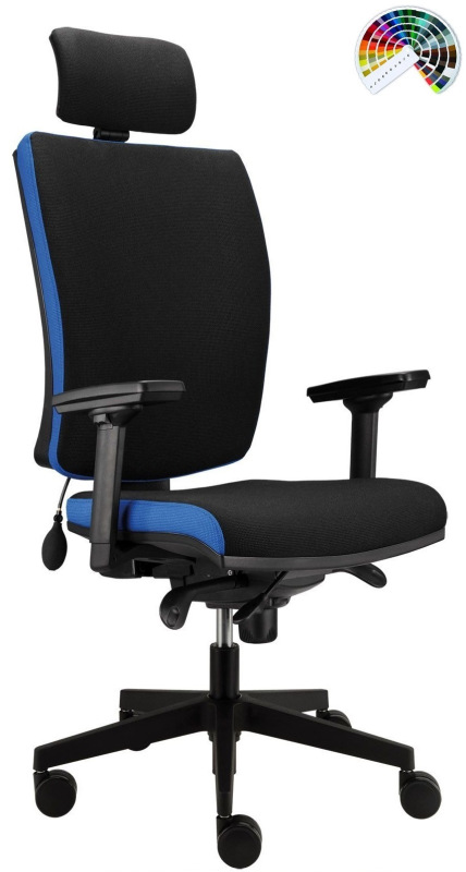 Kancelárska stolička LARA VIP čalúnenie KOŽENKA Silvertex, Valencia