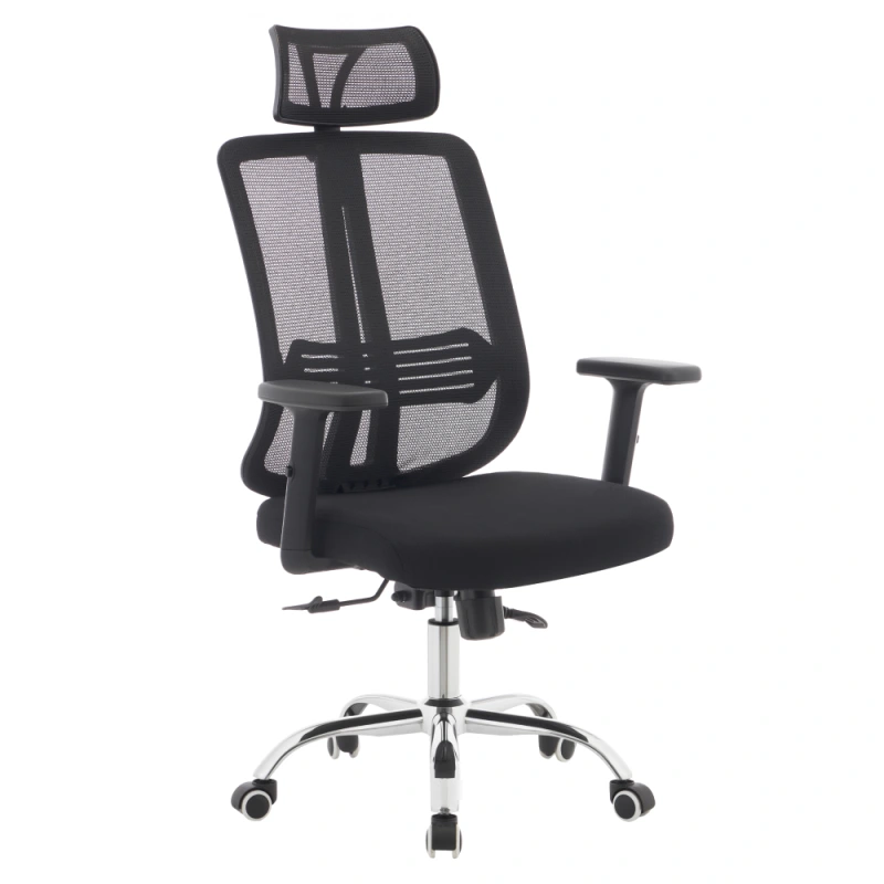 Kancelářské křeslo, černá/chrom, DUVAL