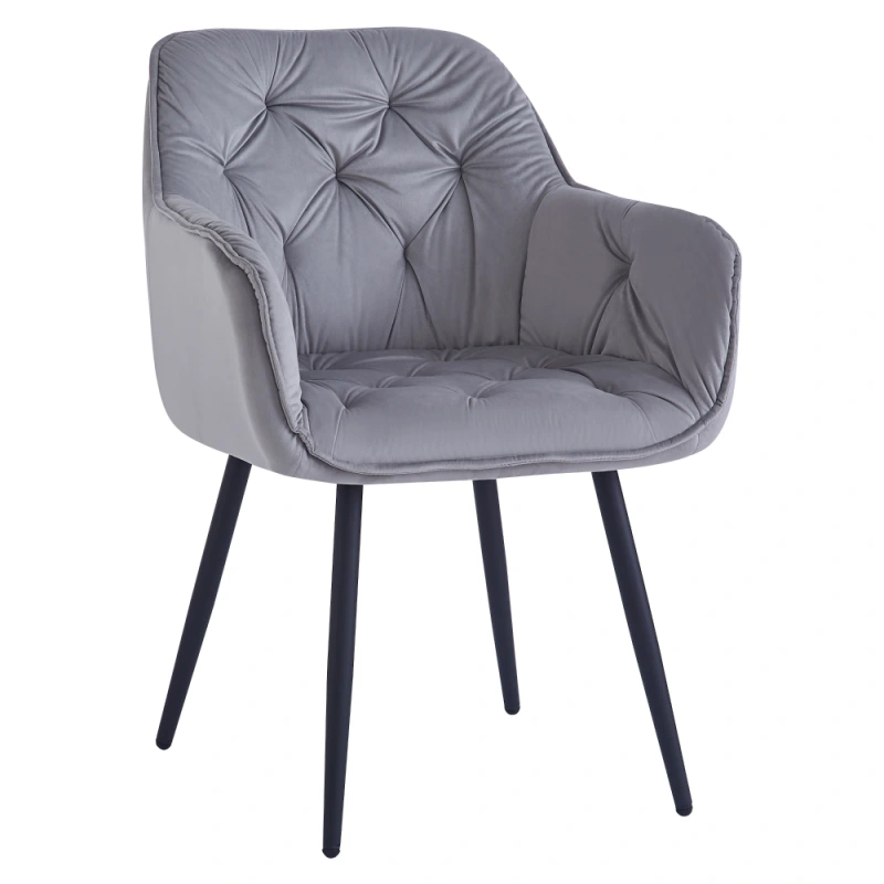 Dizajnové kreslo, svetlosivá Velvet látka, FEDRIS NEW 1