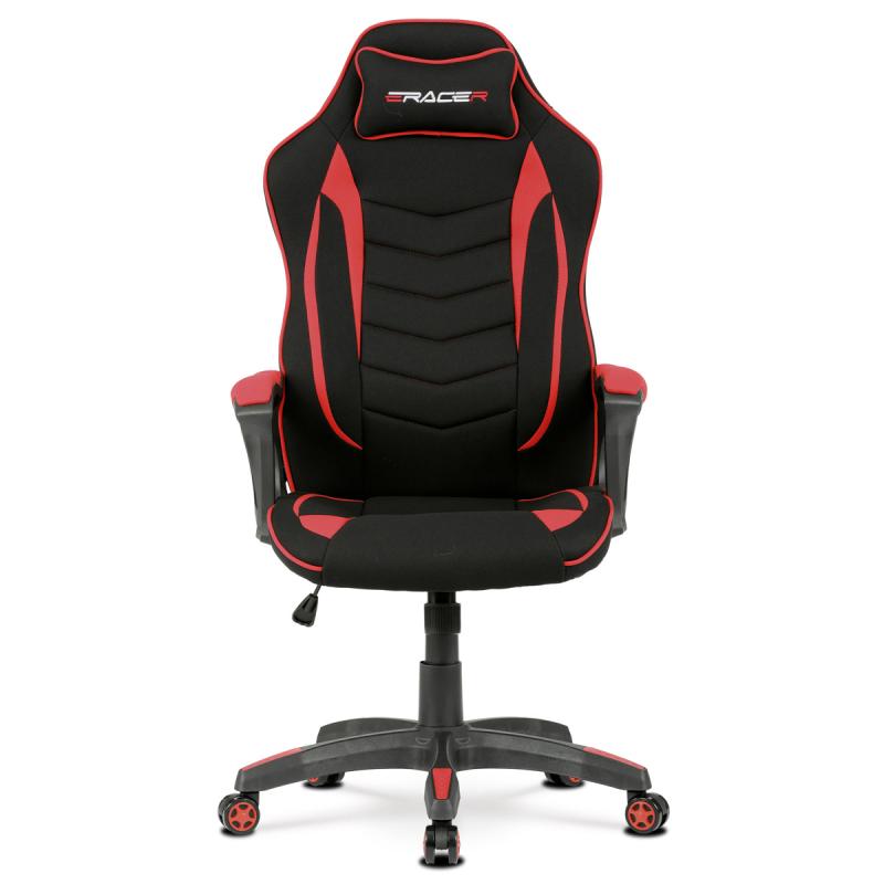 Herné a kancelárské kreslo E-racer KA-G408 RED, poťah červená a čierna látka