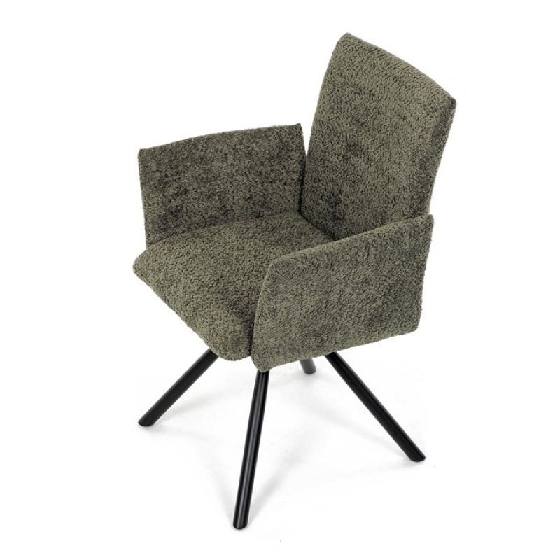 Jídelní židle, zelená, látka bouclé, DCH-W1117 GRN2 14