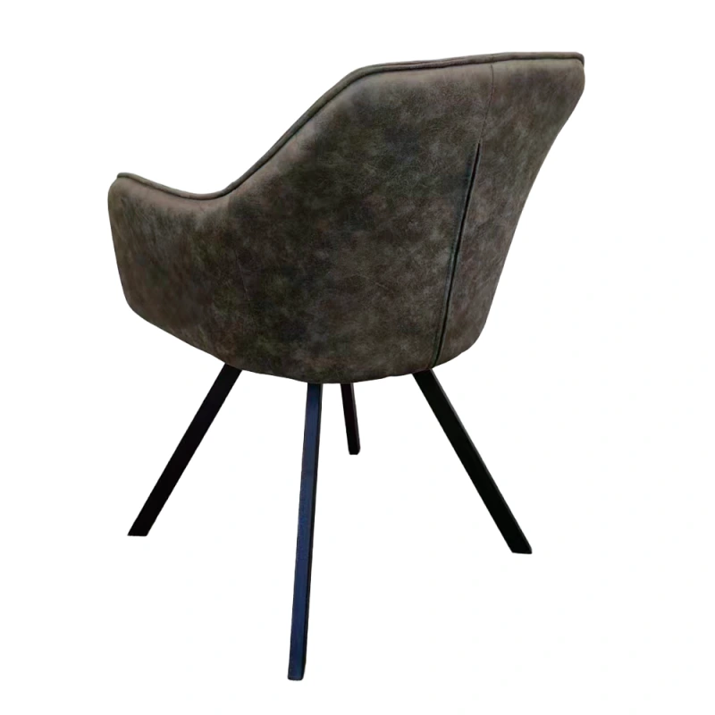 Otočné jedálenské kreslo, zelená látka s efektom brúsenej kože, SAMANTA 4