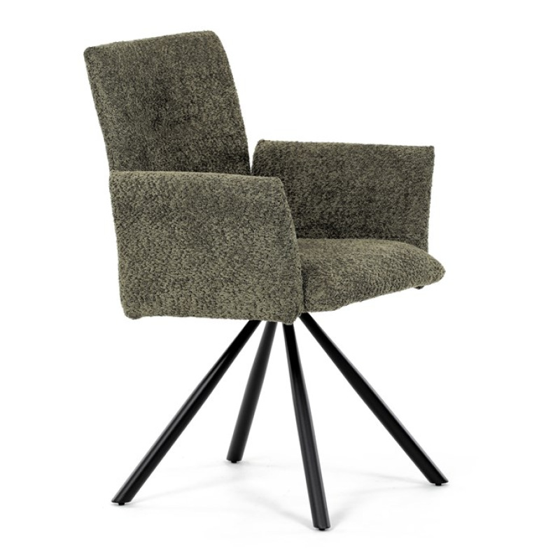 Jídelní židle, zelená, látka bouclé, DCH-W1117 GRN2 10