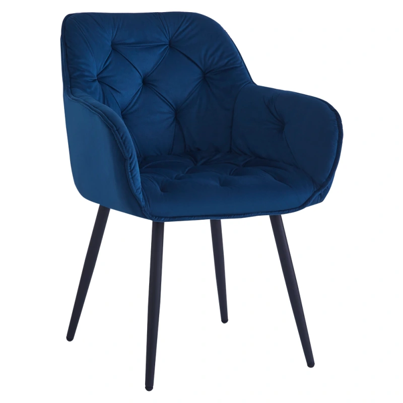 Designové křeslo, modrá Velvet látka, FEDRIS NEW