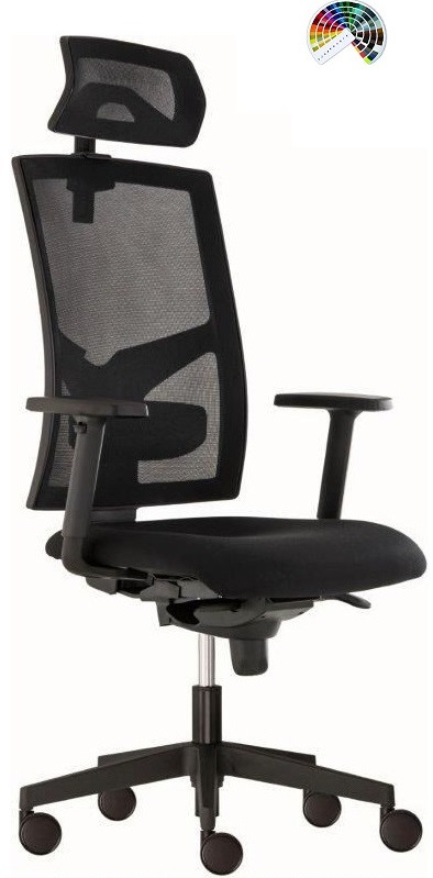 Kancelárska stolička GAME ŠÉF čalúnenie KOŽENKA Silvertex, Valencia