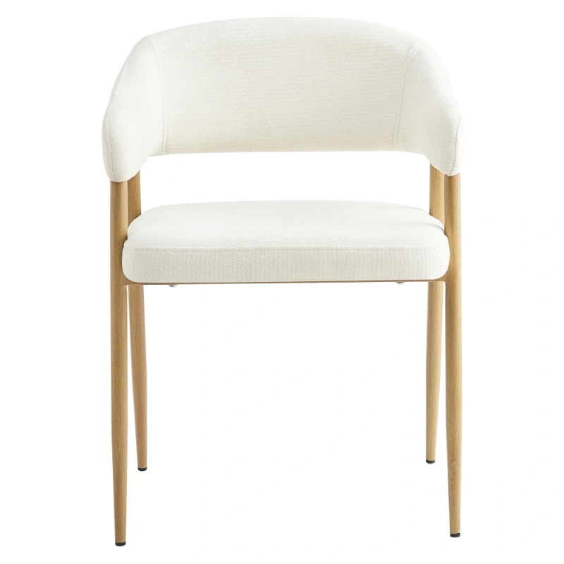 Dizajnové jedálenské kreslo, krémová/buk, NIZAR TYP 1 2