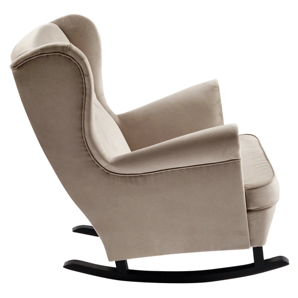 Hojdacie kreslo ušiak, béžová/čierna, TEJA 6