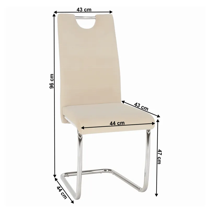 Jídelní židle, béžová Dulux Velvet látka, ABIRA NEW 1