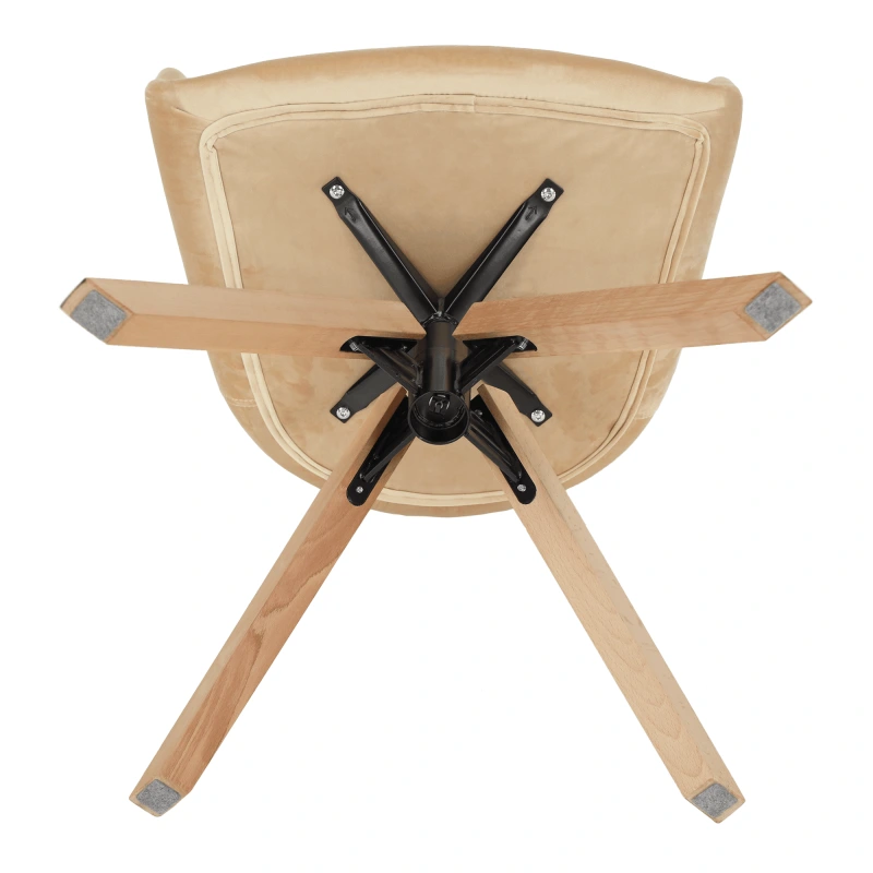 Otočné kreslo, béžová/buk, DALIO 12