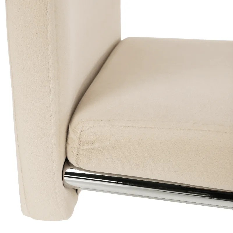 Jídelní židle, béžová Dulux Velvet látka, ABIRA NEW 9