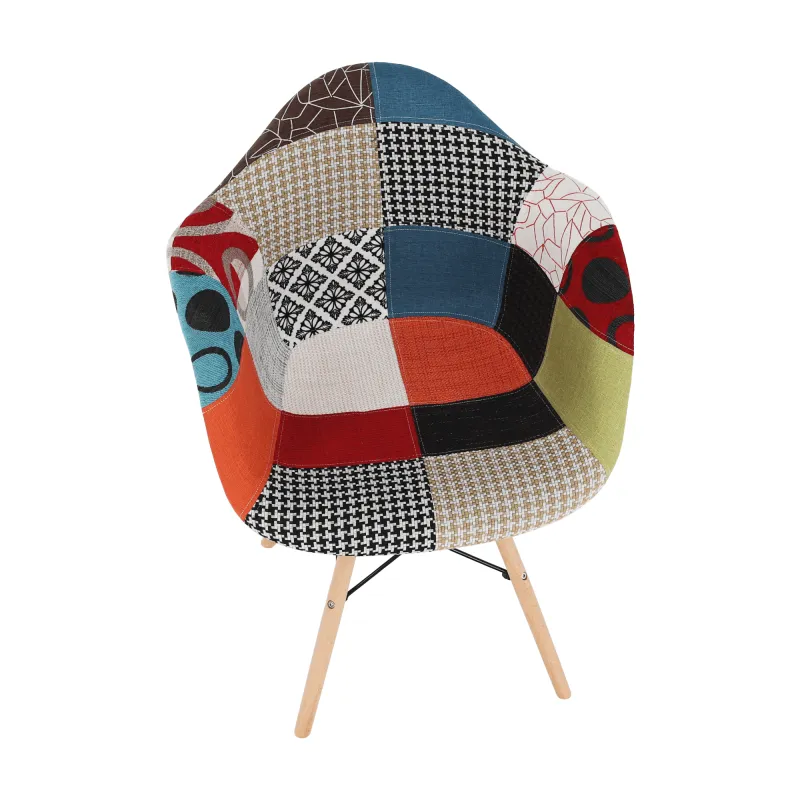 Křeslo, patchwork/buk, TOBO 4 NEW 7