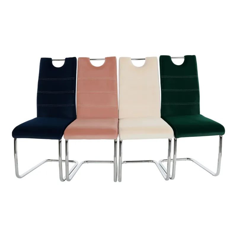 Jídelní židle, béžová Dulux Velvet látka, ABIRA NEW 14