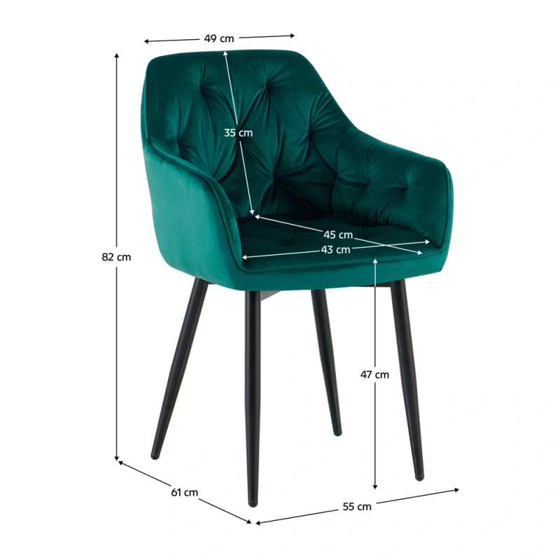 Dizajnové kreslo, zelená Velvet látka, FEDRIS 2 NEW 2