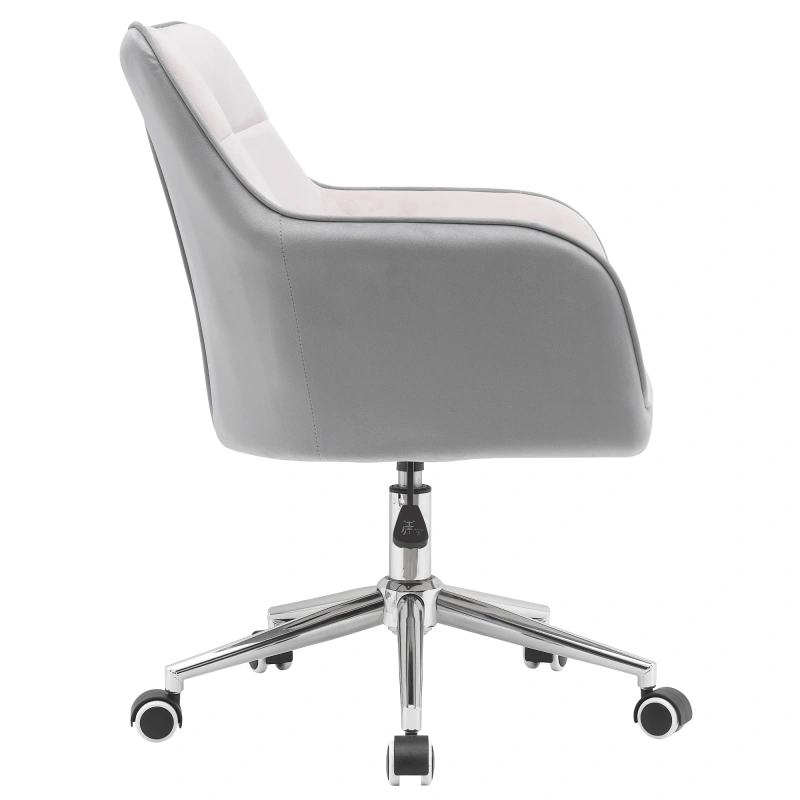 Kancelárske kreslo, Velvet látka ružová/sivá, FELTON NEW 2