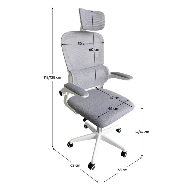 Kancelárske kreslo, sivá/biela, FERIS 2