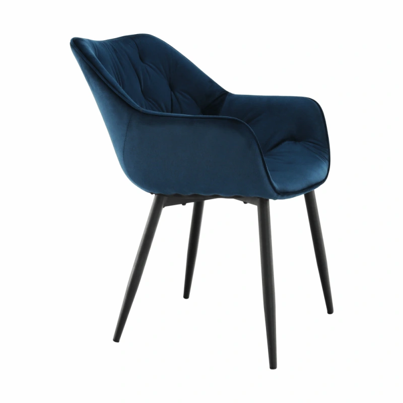 Designové křeslo, modrá Velvet látka, FEDRIS 6