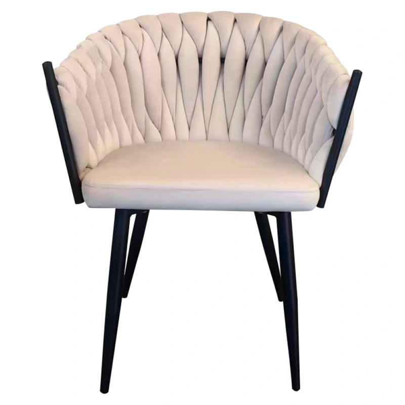 Jídelní křeslo,světle béžová Velvet látka/černá, BLER 1