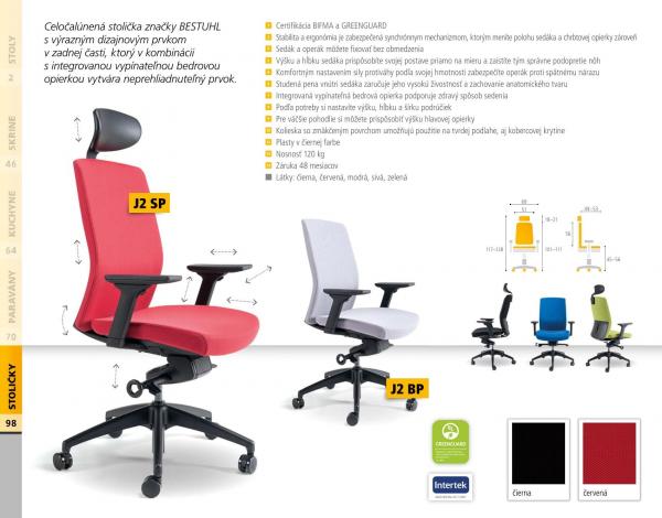 OFFICE PRO bestuhl Kancelářská židle J2 BLACK SP červená