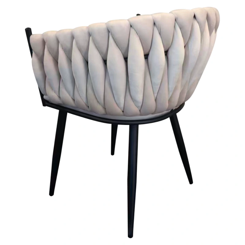 Jídelní křeslo,světle béžová Velvet látka/černá, BLER 6