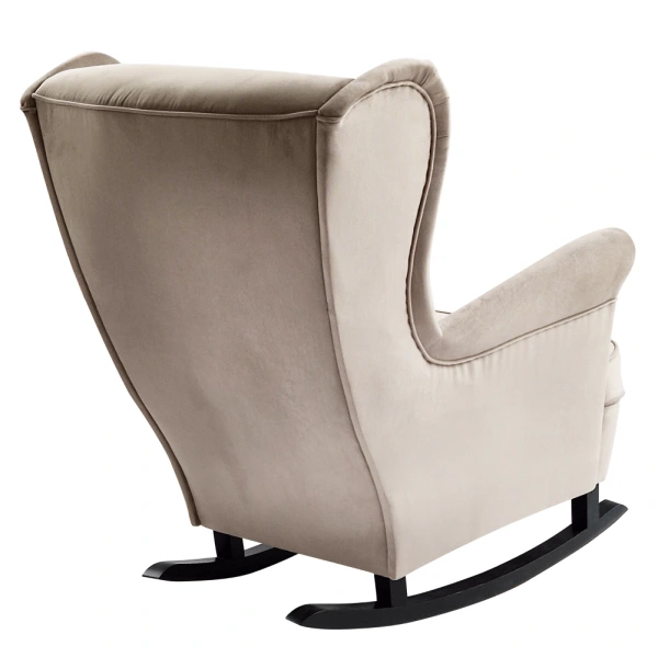 Hojdacie kreslo ušiak, béžová/čierna, TEJA 8