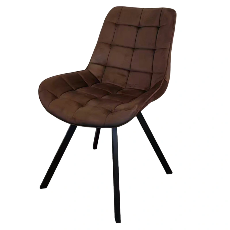 Jídelní židle, tmavě hnědá Velvet látka/ černá, SAMIRA 2
