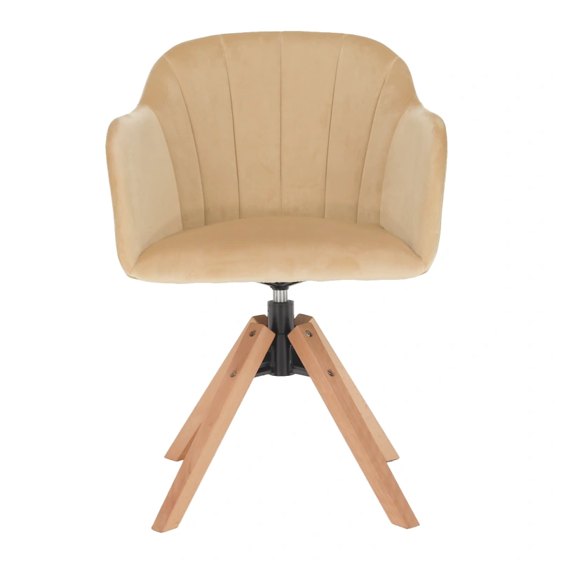 Otočné kreslo, béžová/buk, DALIO 11
