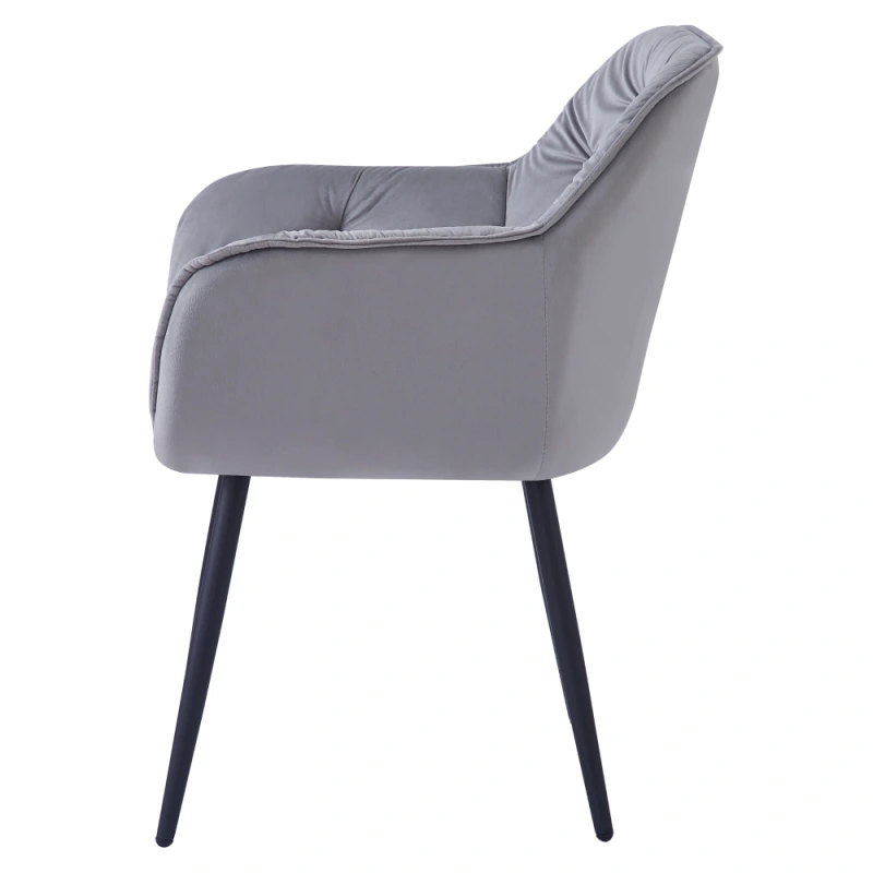 Dizajnové kreslo, svetlosivá Velvet látka, FEDRIS 2 NEW 4