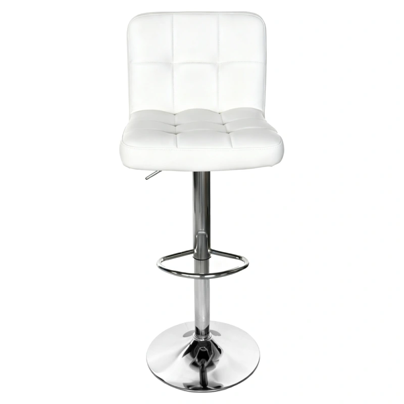 Barová židle, ekokůže bílá/chrom, KANDY 2 NEW 1