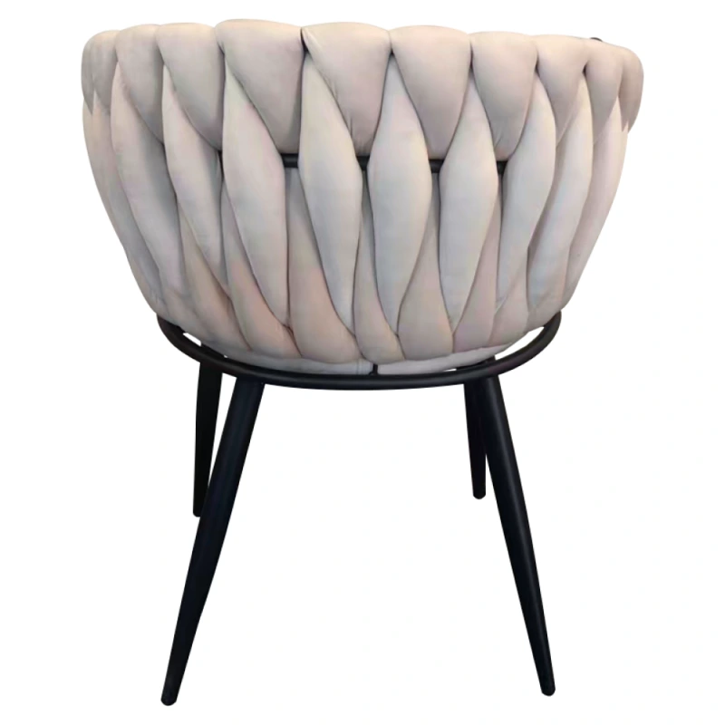 Jídelní křeslo,světle béžová Velvet látka/černá, BLER 7