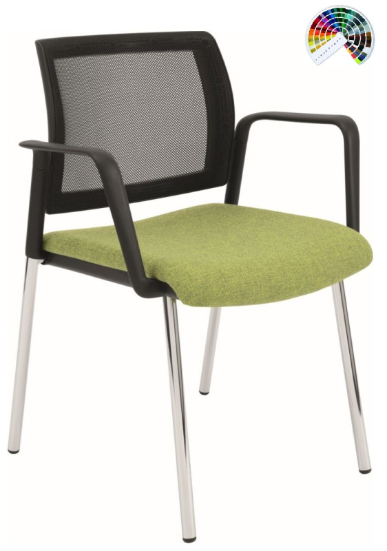 Konferenčná rokovacia stolička KENT PROKUR SIEŤ black & white CURA, LUCKY