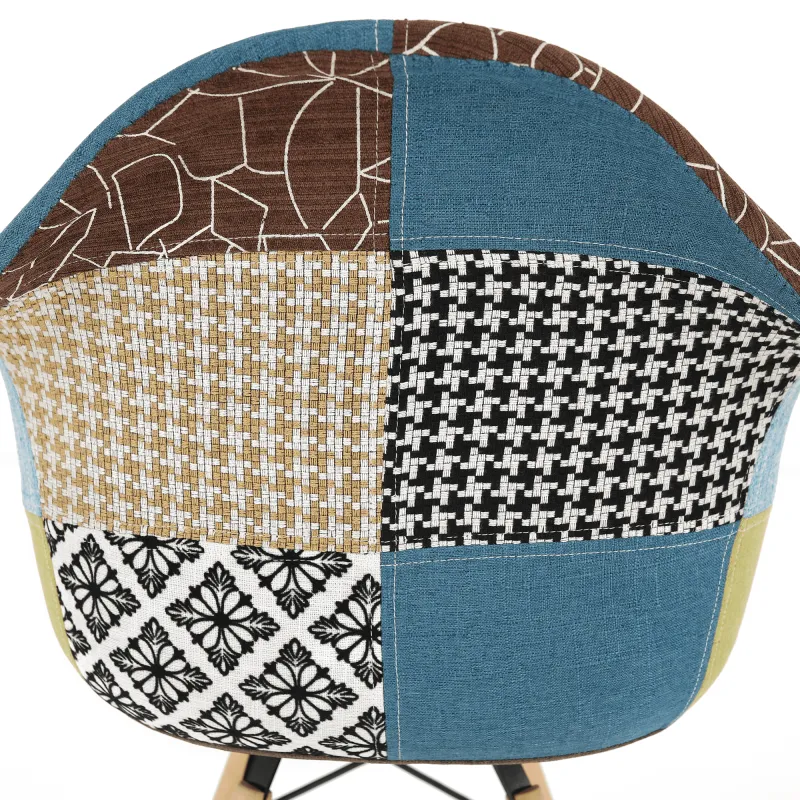 Křeslo, patchwork/buk, TOBO 4 NEW 3