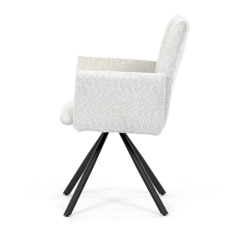 Jídelní židle, krémová, látka bouclé, DCH-W1117 CRM2 4