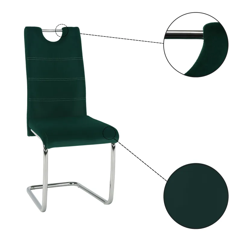 Jídelní židle, smaragdová Velvet látka, ABIRA NEW 2