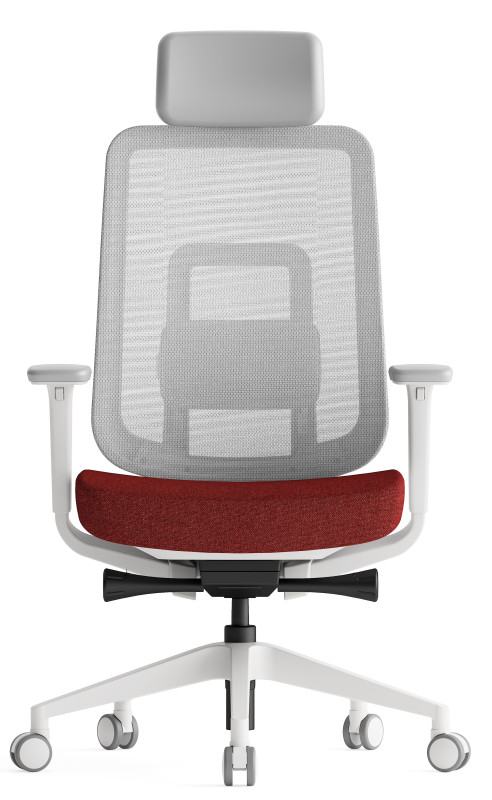 KREDE Kancelárska stolička K42 WHITE červená 2