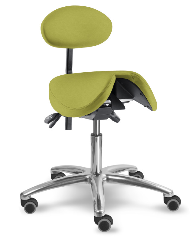 Zdravotnická židle se sedlovým opěradlem 1215 S DENT, čalounění KOŽENKA Silvertex, Mediflex 1