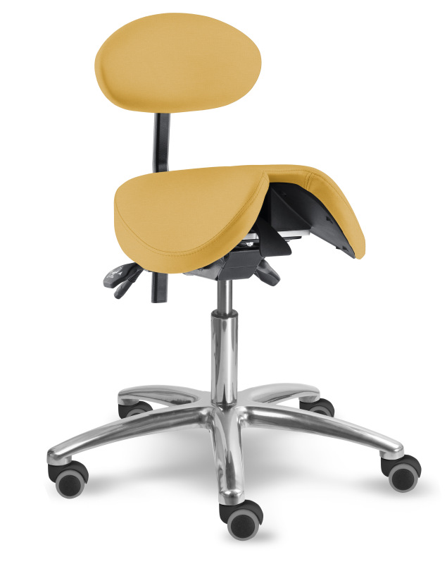 Zdravotnická židle se sedlovým opěradlem 1215 S DENT, čalounění KOŽENKA Silvertex, Mediflex 9