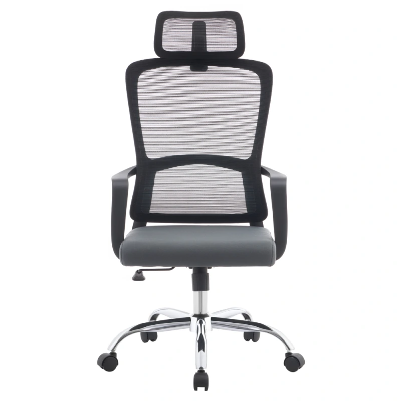 Kancelářské křeslo, černá/šedá/chrom, RANDY 1