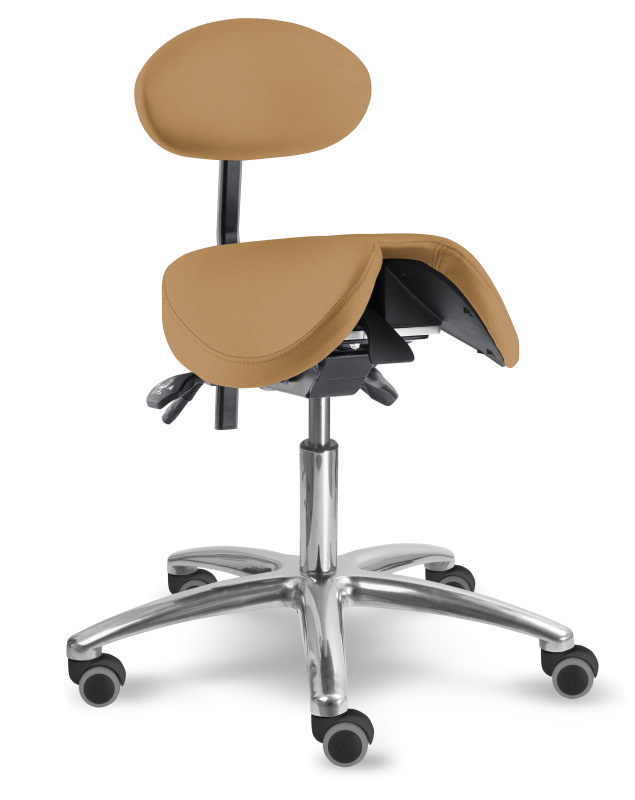 Zdravotnická židle se sedlovým opěradlem 1215 S DENT, čalounění KOŽENKA Silvertex, Mediflex 5