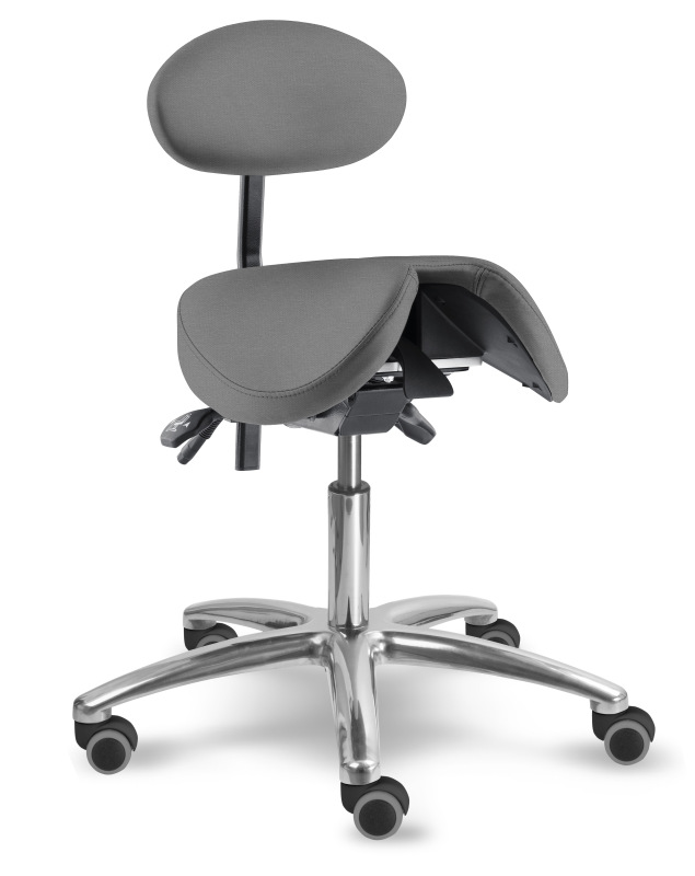 Zdravotnická židle se sedlovým opěradlem 1215 S DENT, čalounění KOŽENKA Silvertex, Mediflex 2