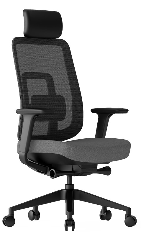 KREDE Kancelárska stolička K42 BLACK šedá