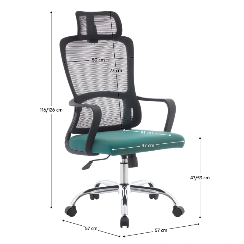 Kancelářské křeslo, černá/zelená/chrom, RANDY 5